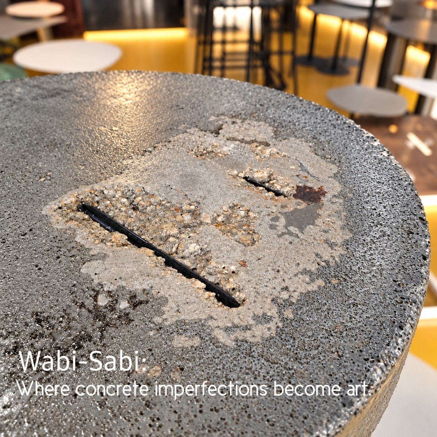 Close-up of textured concrete top